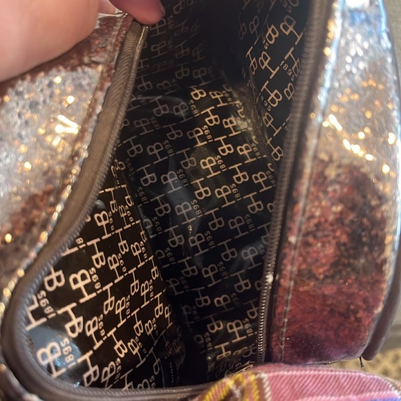 Henri Bendel Vintage Brown Glitter Cosmetics/Accessories Bag New Without Tags - Picture 4 of 9